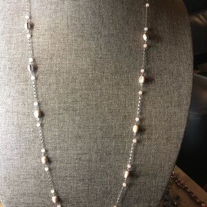 CAbi Silver and Cream Necklace